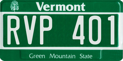 VT license plate RVP401