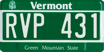 VT license plate RVP431