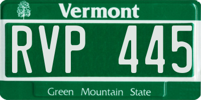 VT license plate RVP445