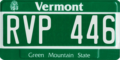 VT license plate RVP446