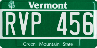 VT license plate RVP456