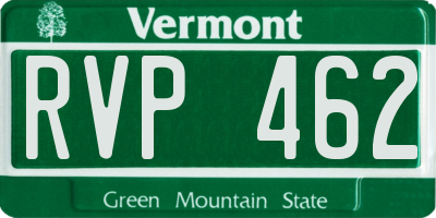 VT license plate RVP462