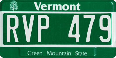 VT license plate RVP479