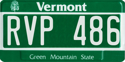 VT license plate RVP486