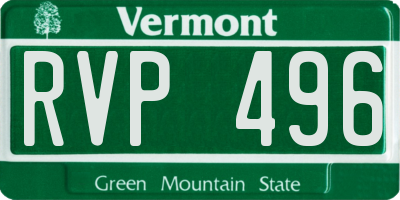 VT license plate RVP496