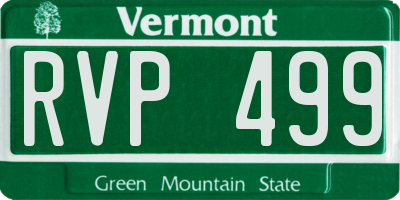 VT license plate RVP499