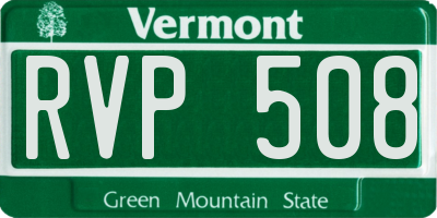VT license plate RVP508