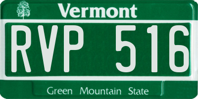 VT license plate RVP516