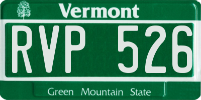 VT license plate RVP526