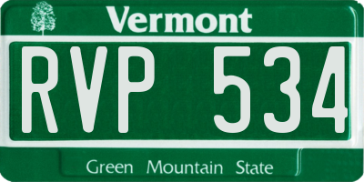 VT license plate RVP534