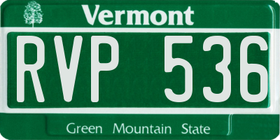 VT license plate RVP536