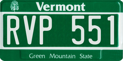 VT license plate RVP551