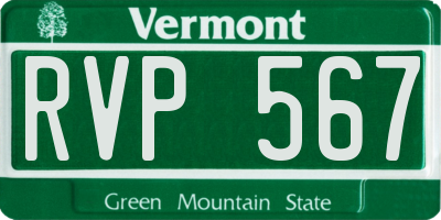 VT license plate RVP567