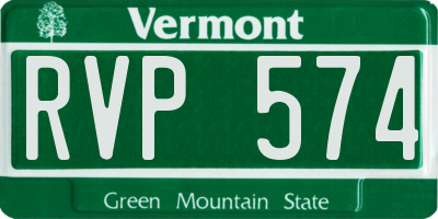 VT license plate RVP574