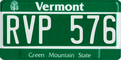 VT license plate RVP576