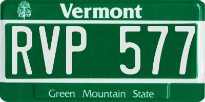VT license plate RVP577
