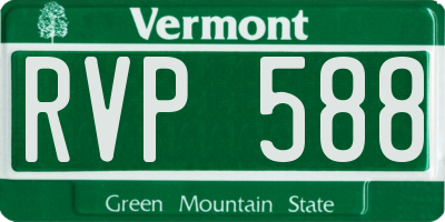 VT license plate RVP588