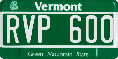 VT license plate RVP600