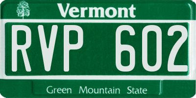 VT license plate RVP602