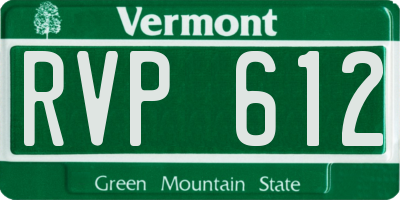 VT license plate RVP612