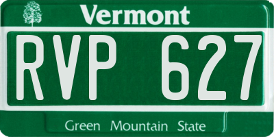 VT license plate RVP627