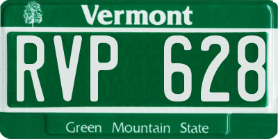 VT license plate RVP628