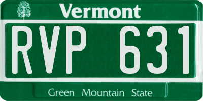 VT license plate RVP631