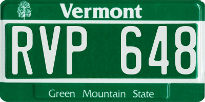VT license plate RVP648