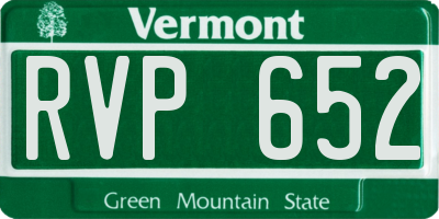 VT license plate RVP652