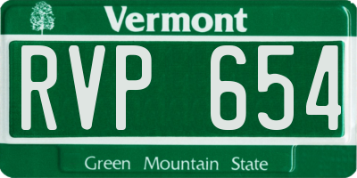 VT license plate RVP654