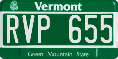 VT license plate RVP655