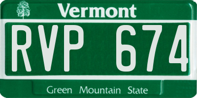 VT license plate RVP674