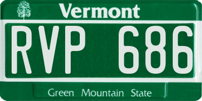 VT license plate RVP686