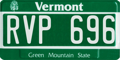 VT license plate RVP696
