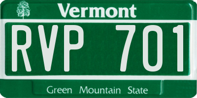 VT license plate RVP701