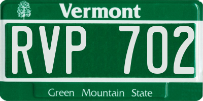 VT license plate RVP702