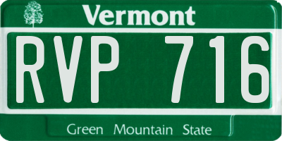 VT license plate RVP716
