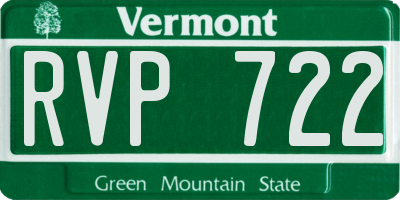 VT license plate RVP722