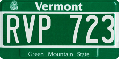 VT license plate RVP723