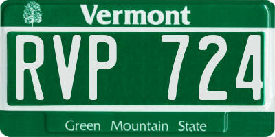 VT license plate RVP724