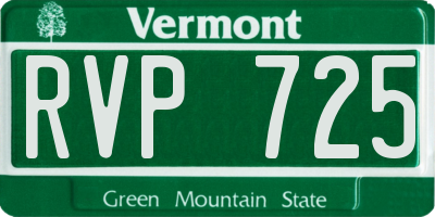 VT license plate RVP725
