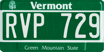 VT license plate RVP729
