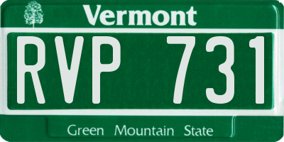 VT license plate RVP731