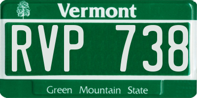 VT license plate RVP738