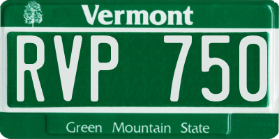 VT license plate RVP750