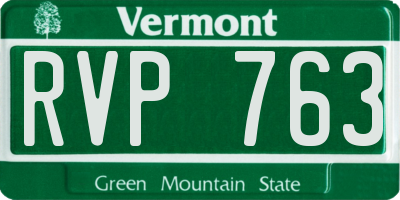VT license plate RVP763