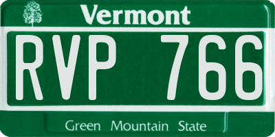VT license plate RVP766