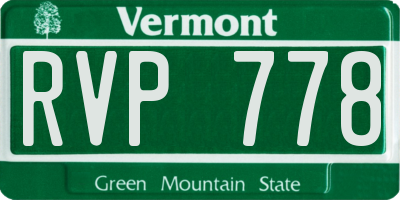 VT license plate RVP778