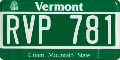 VT license plate RVP781