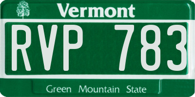 VT license plate RVP783